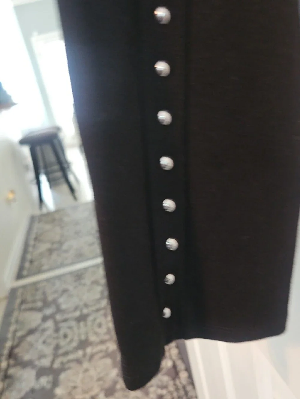 Vince Camuto Black Leggings with Silver Stud Trim